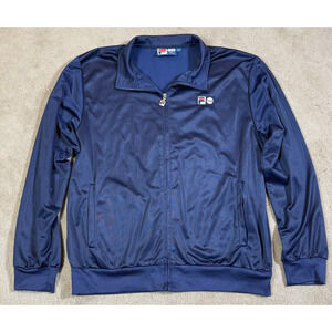 Vintage Fila Sport Warm-up Jacket Track Jacket Navy Full Zip Size Large